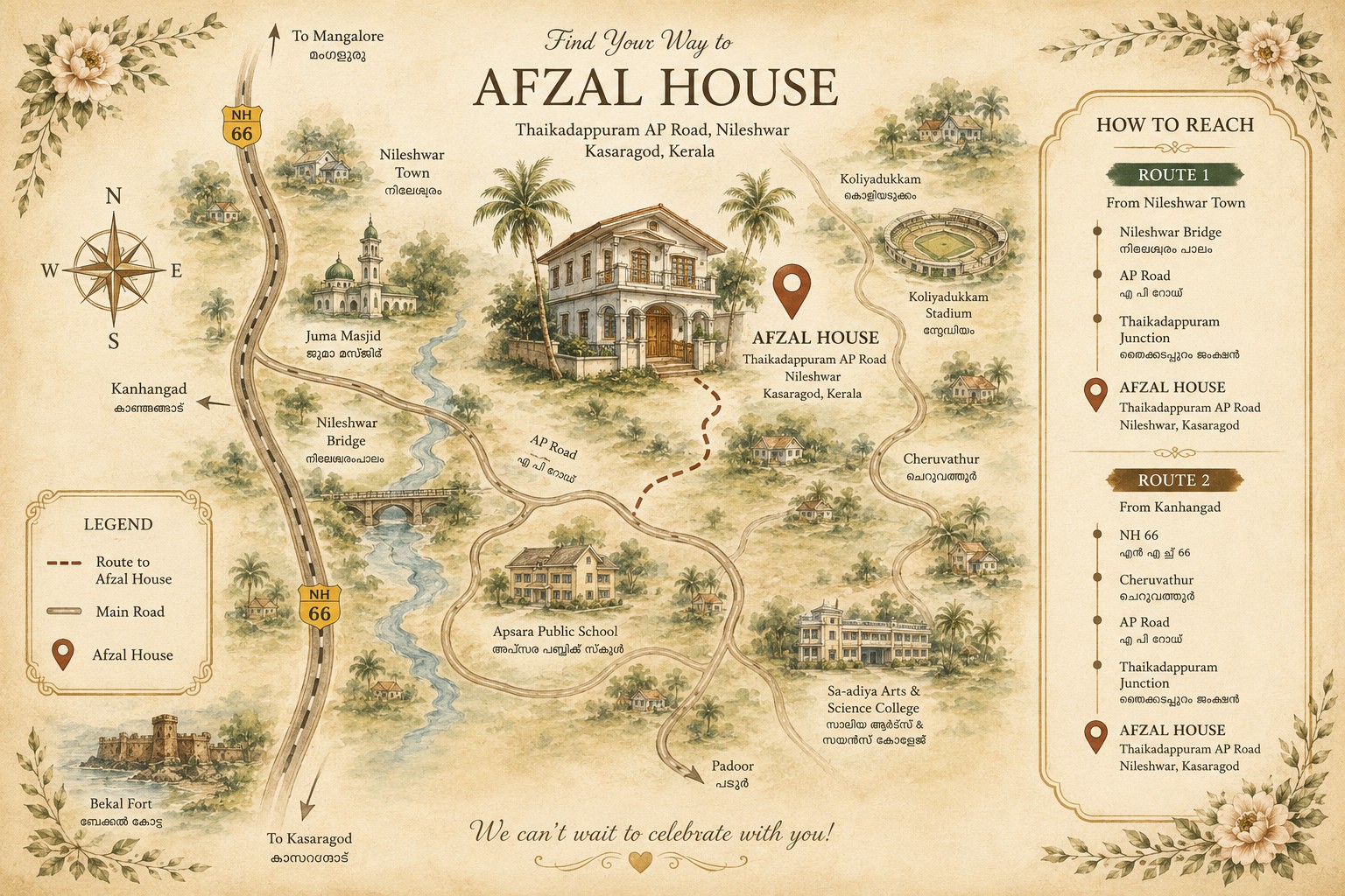Directions map to Afzal House